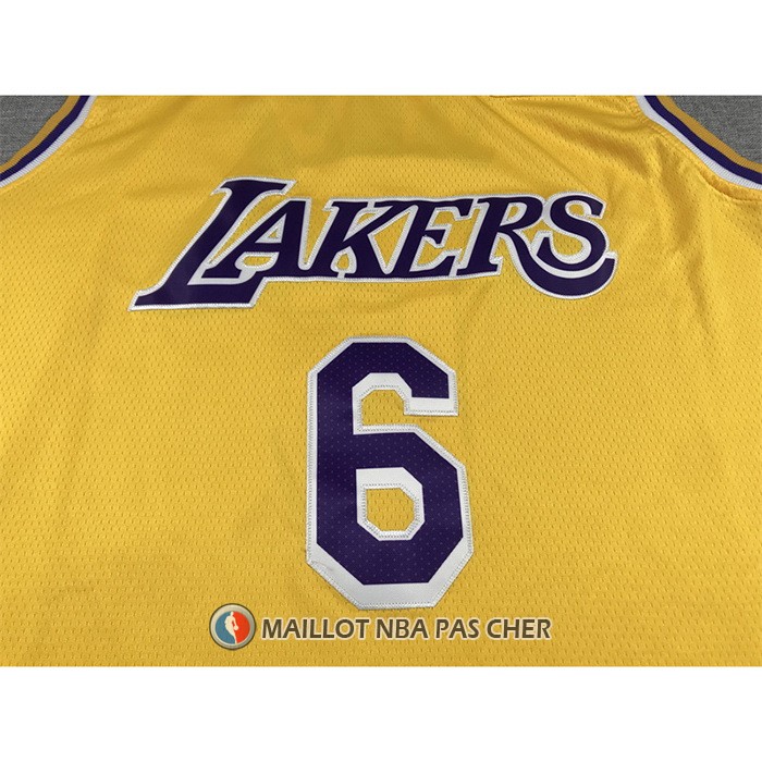 Maillot Los Angeles Lakers LeBron James NO 6 Icon 2022-23 Jaune